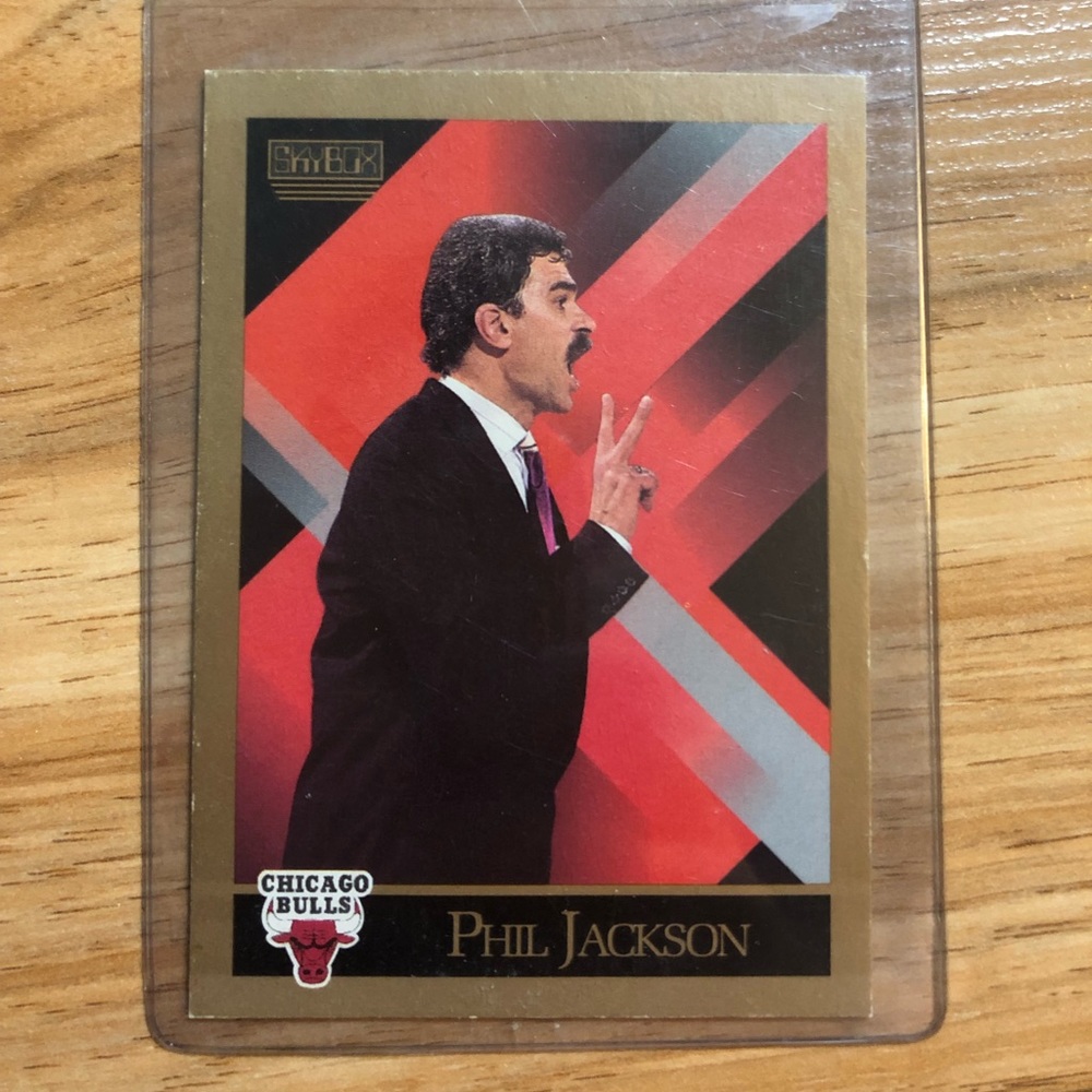 Phil Jackson Card 1990 SkyBox Chicago Bulls NBA #304 90s Vintage Basketball Chi